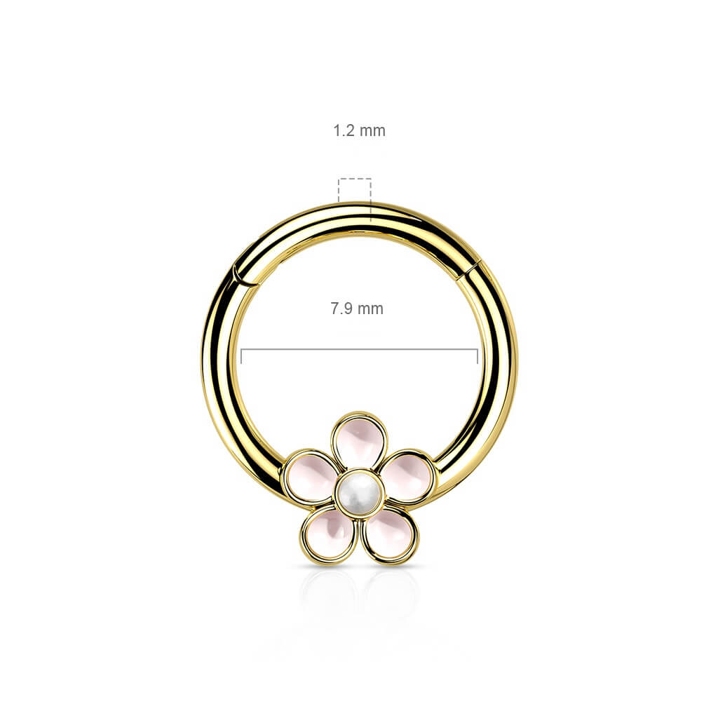 Anello Piercing Design a fiore Clicker