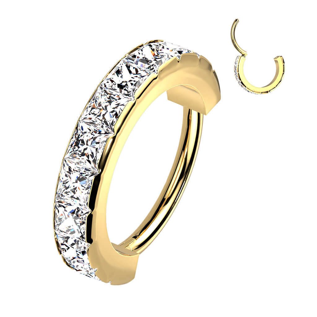 Anello Piercing Zirconi Clicker