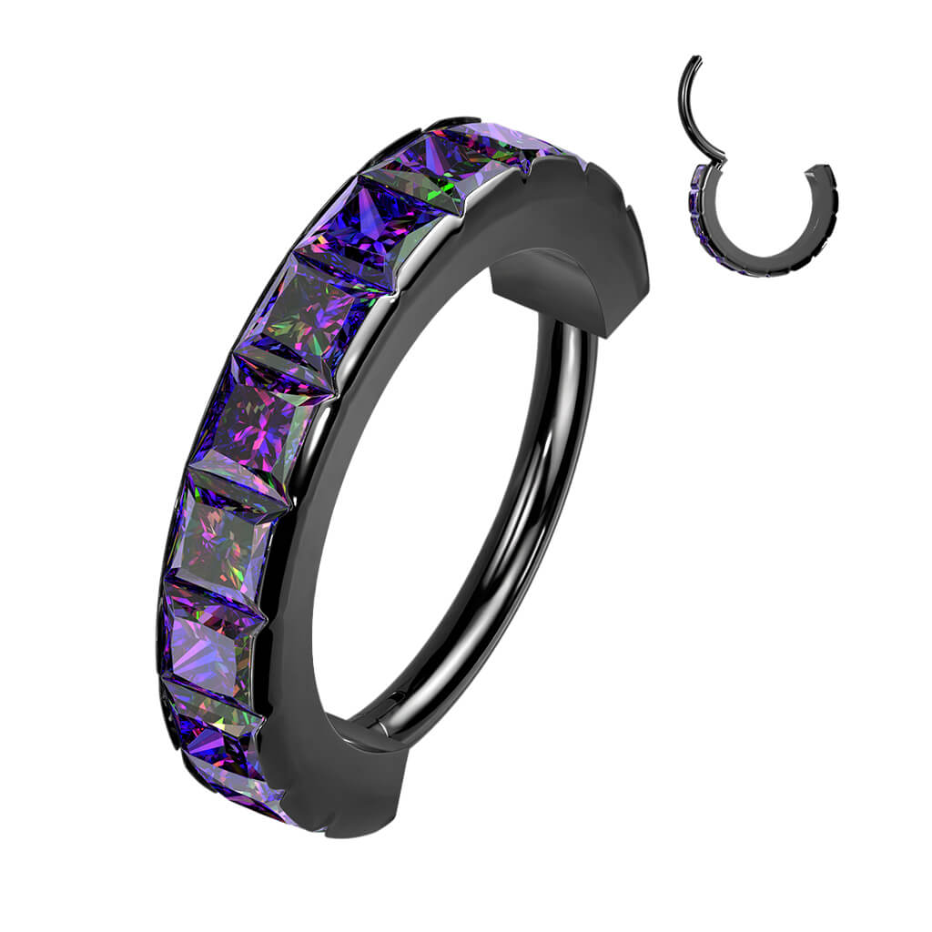 Anello Piercing Zirconi Clicker