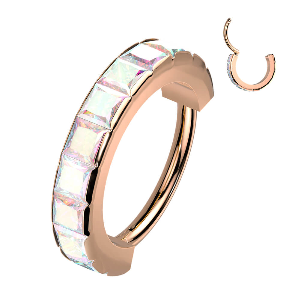 Anello Piercing Zirconi Clicker