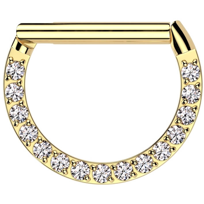 Anello Piercing Zirconi Clicker