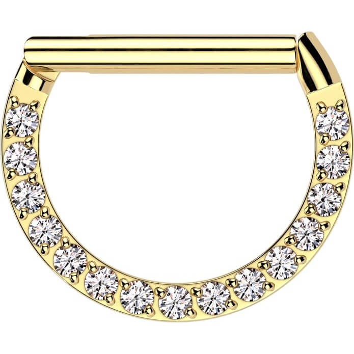 Anello Piercing Zirconi Clicker