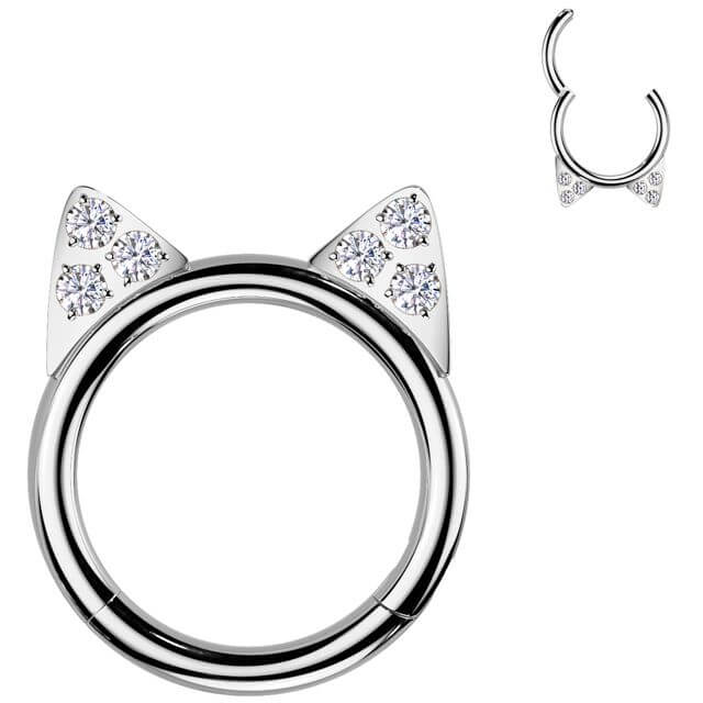 Titanium Ring cat's ears Segment