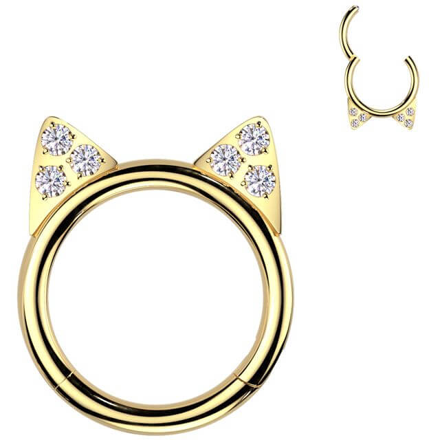 Titanium Ring cat's ears Segment