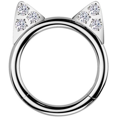 Titanium Ring cat's ears Segment