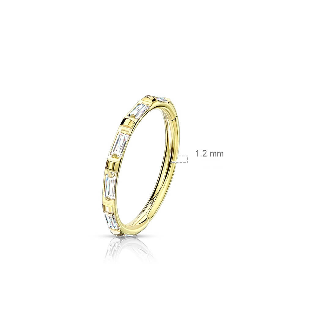 Titanio Anillo Circonita Clicker