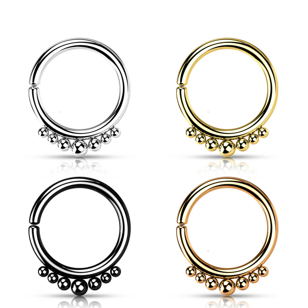 Anello Piercing Motivo a sfere Pieghevole