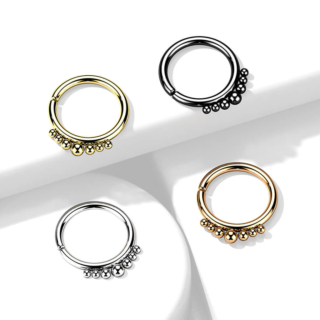 Anello Piercing Motivo a sfere Pieghevole