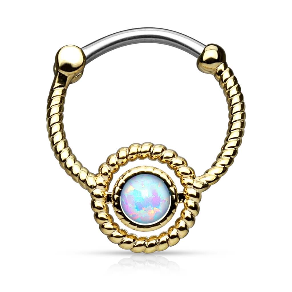 Piercing Septum Clicker con opale Clicker