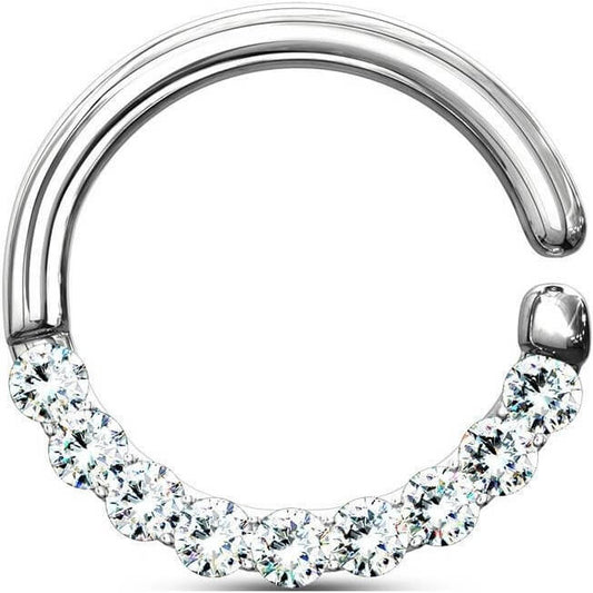 Anello Piercing Zirconi Pieghevole