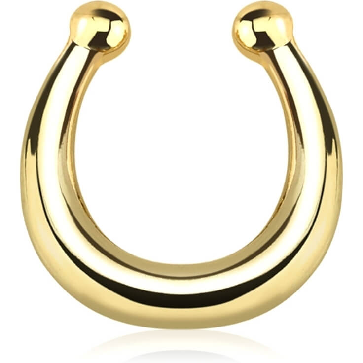 Fake piercing do nosa septum kolczyk rozginany