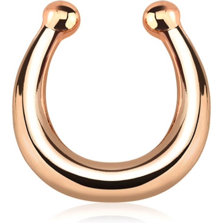 Fake piercing do nosa septum kolczyk rozginany