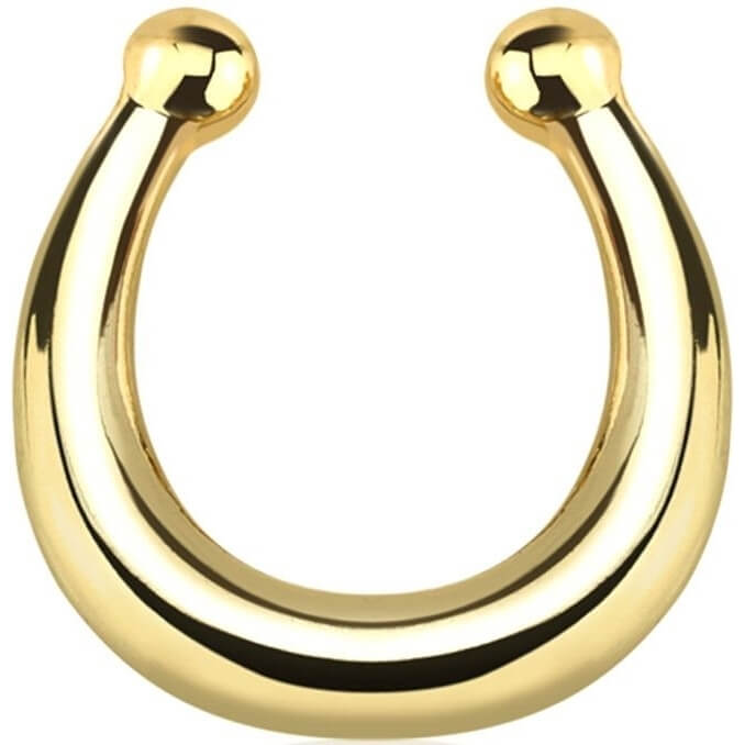 Fake piercing do nosa septum kolczyk rozginany