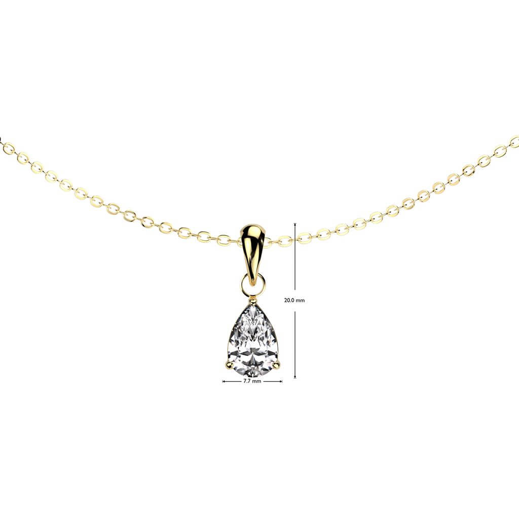 Collier chaîne zircon pendante