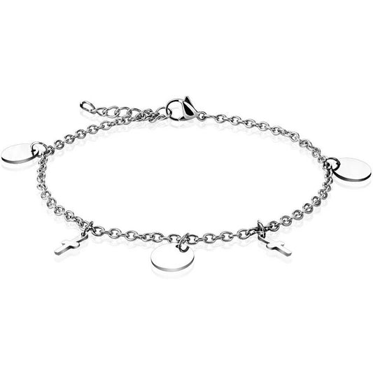 Cross Round Plate Silver