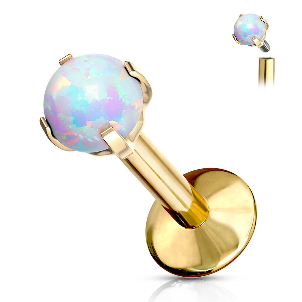 Titan Labret Kugel Opal Innengewinde