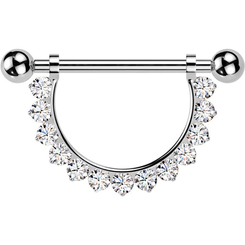 Titanium Nipple Piercing barbell zirconias Internally Threaded