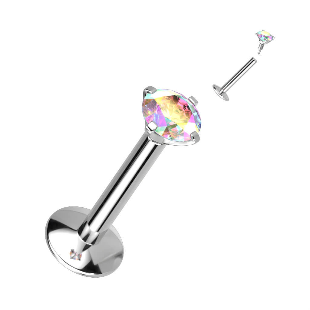 Titanio Labret Zirconi Filettatura Interna