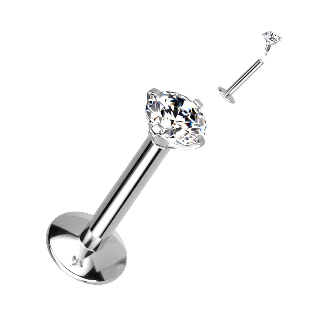 Titanio Labret Zirconi Filettatura Interna