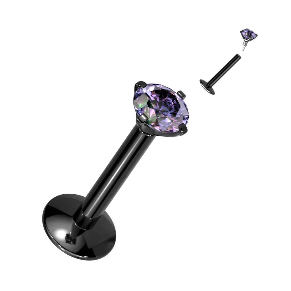 Titanio Labret Zirconi Filettatura Interna
