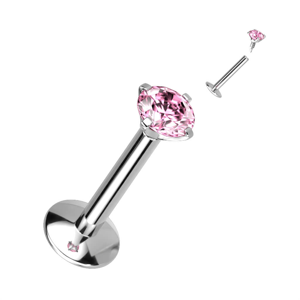 Titanio Labret Zirconi Filettatura Interna