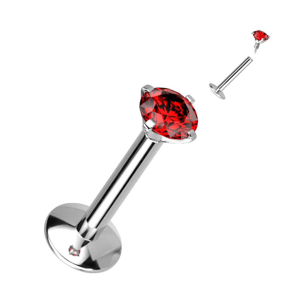 Titanio Labret Zirconi Filettatura Interna