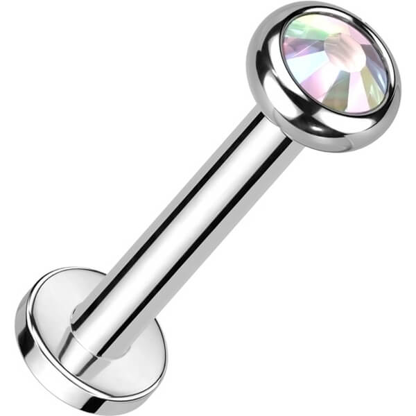 Titane Labret Zircone Opale Filetage Interne