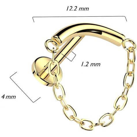 Titanium Labret chain Internally Threaded
