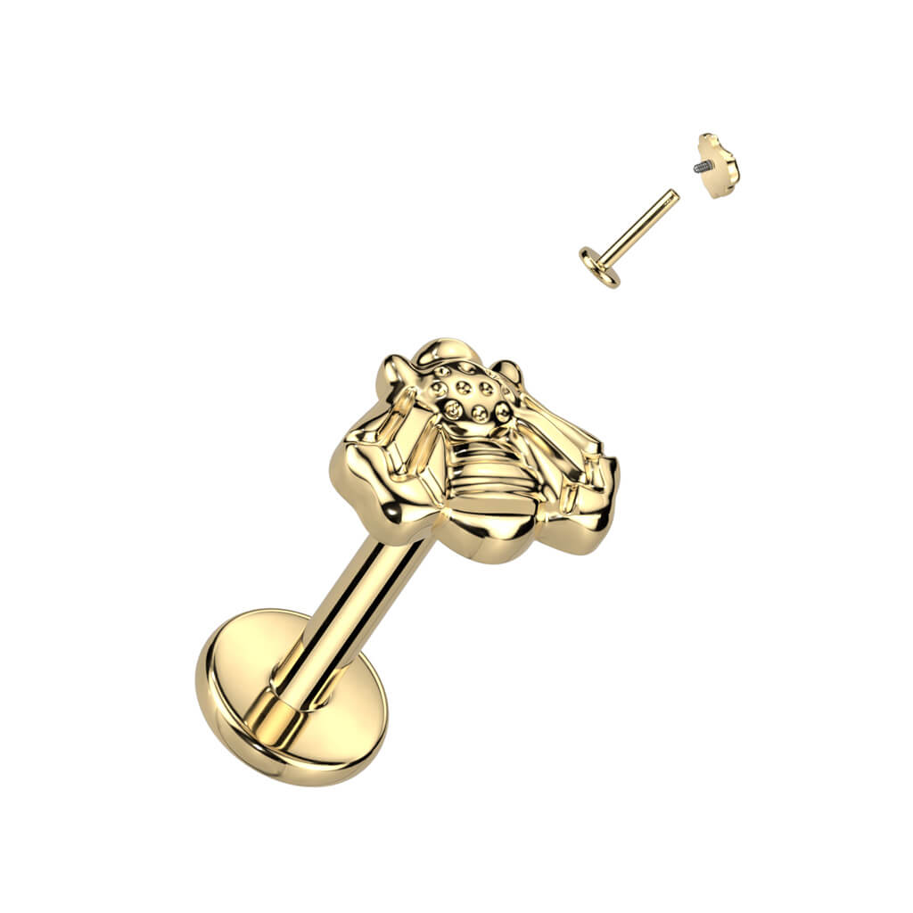 Titanium Labret Bee Internally Threaded