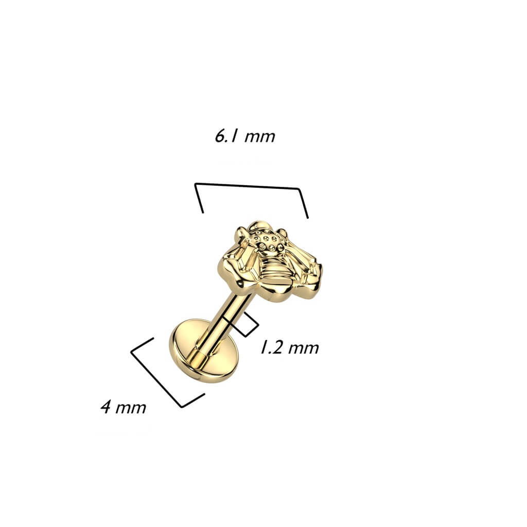 Titanium Labret Bee Internally Threaded
