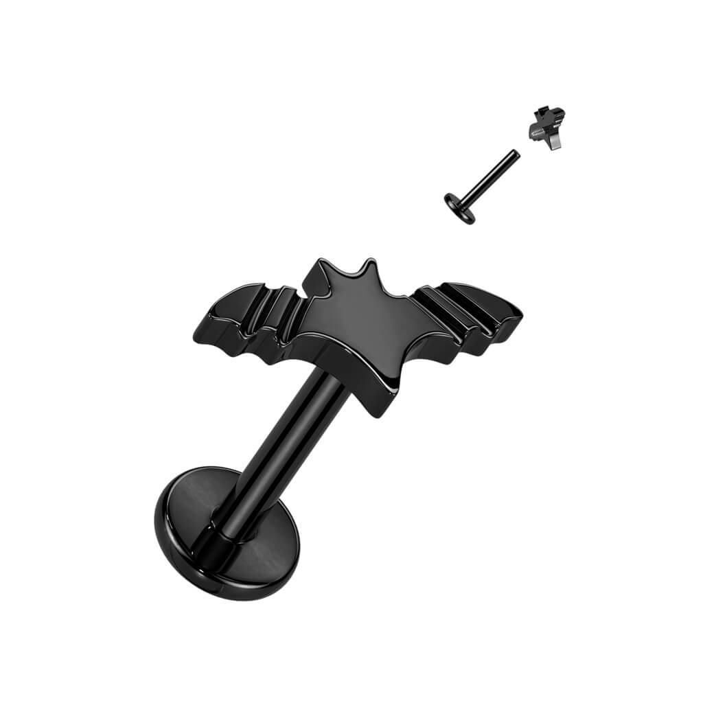 Titanium Labret Bat Internally Threaded
