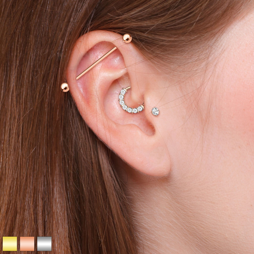 Sztanga zestaw sztanga industrial labret kółko cyrkonie