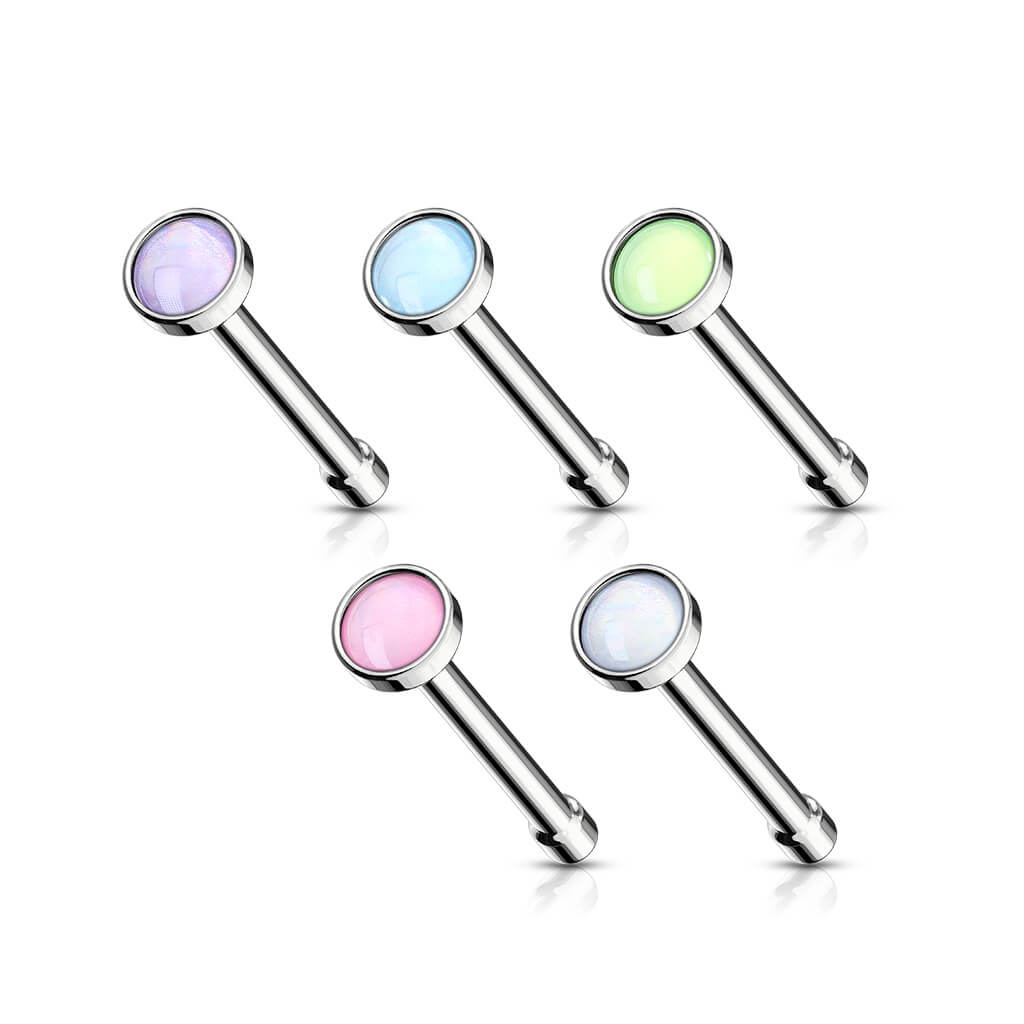 Nose Stud Opal Round