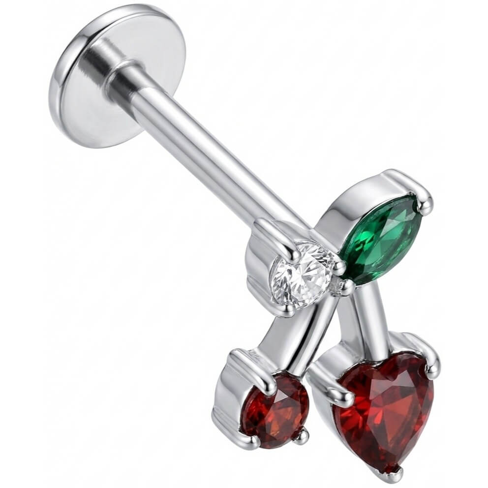 Titanium Labret 3 opals cluster Internally Threaded