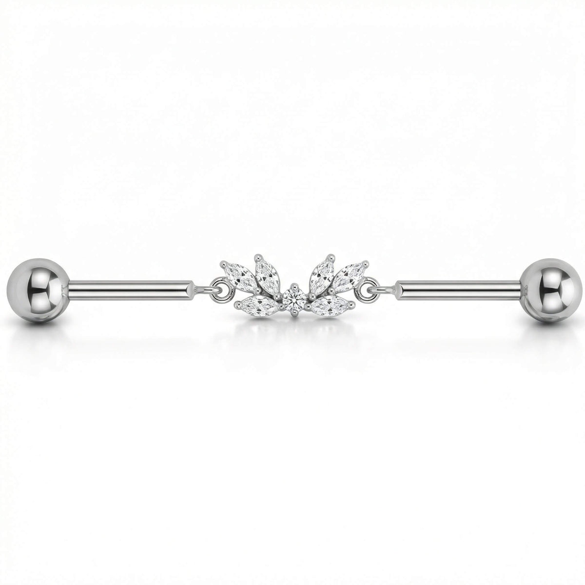 Titanium Industrial Barbell Leaf Cluster Centerpiece Internally Threaded