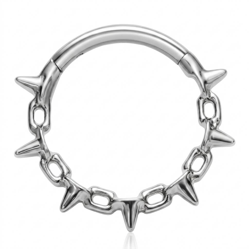 Titanium Ring Spiked Chain Clicker