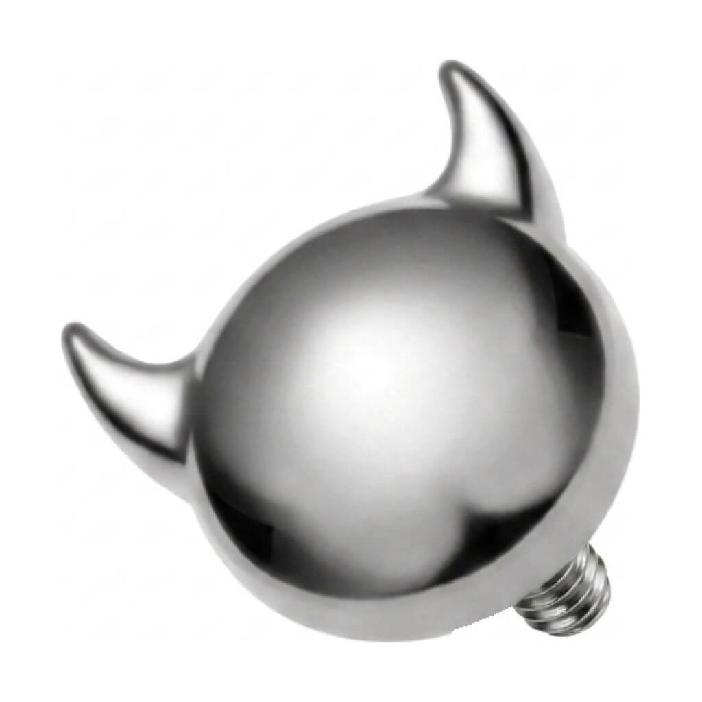 Titanium Top Devil Horns Ball Internally Threaded