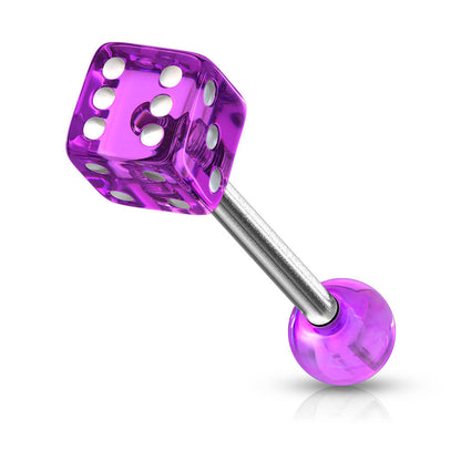 Tongue Barbell Acrylic Dice