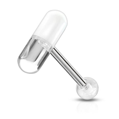 Tongue Barbell Acrylic Pill