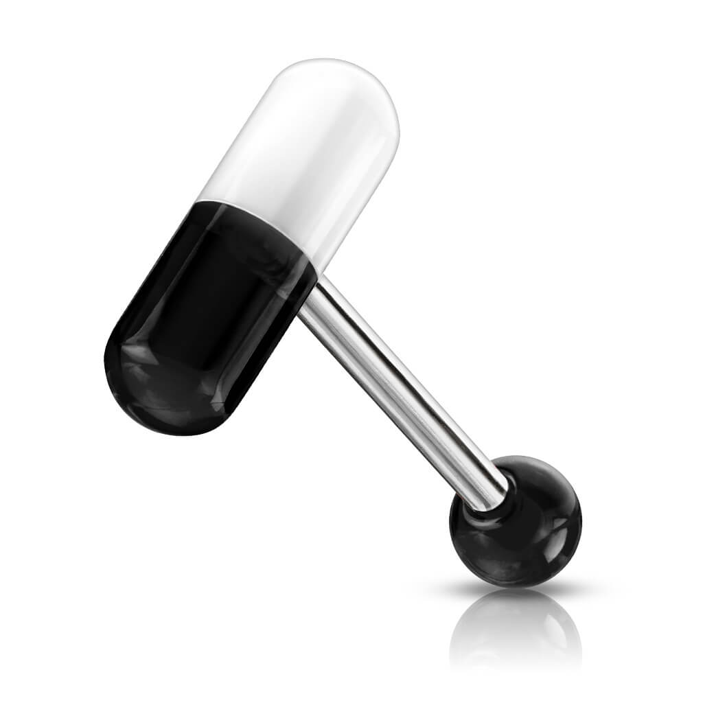 Tongue Barbell Acrylic Pill