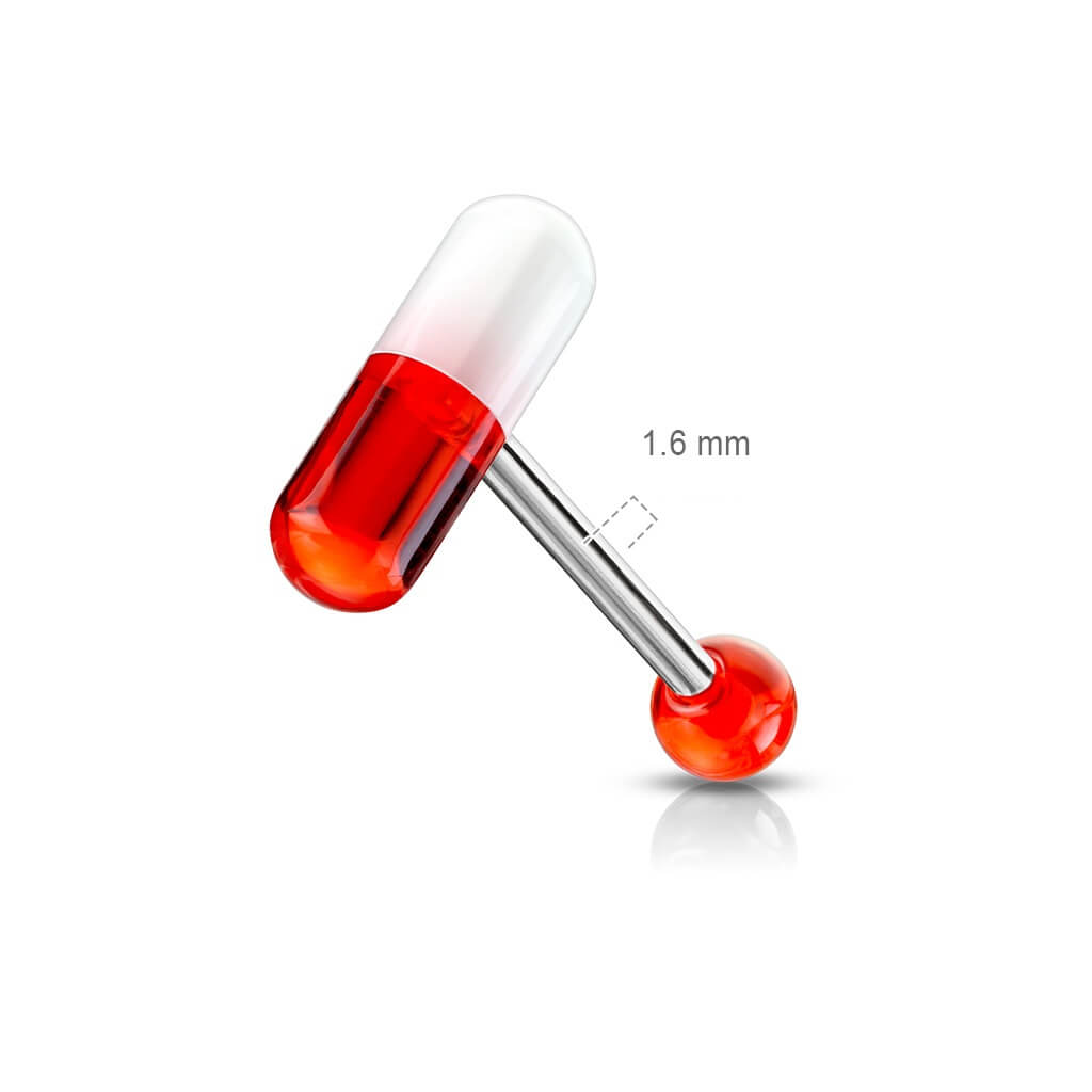 Tongue Barbell Acrylic Pill