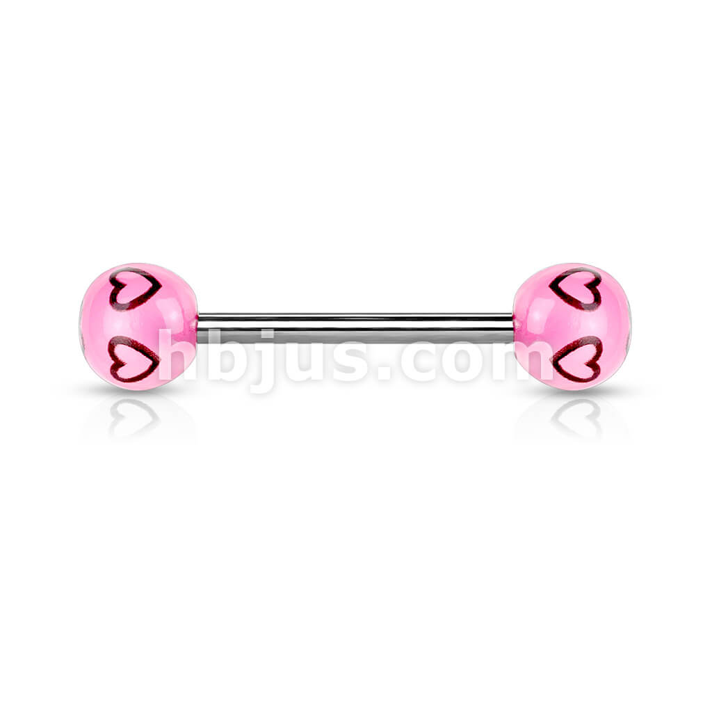 Barbell Acrylic Heart Ballls