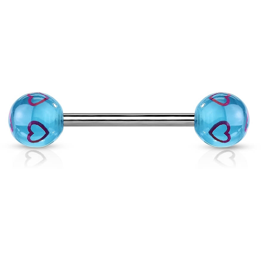 Barbell Acrylic Heart Ballls