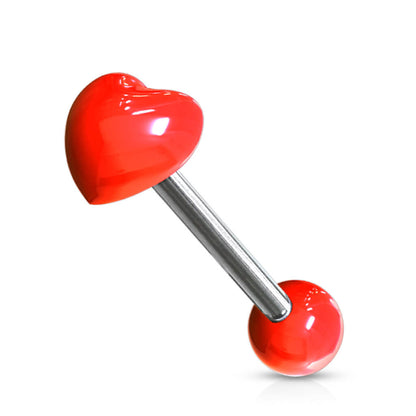 Barbell Lengua Corazón acrílico