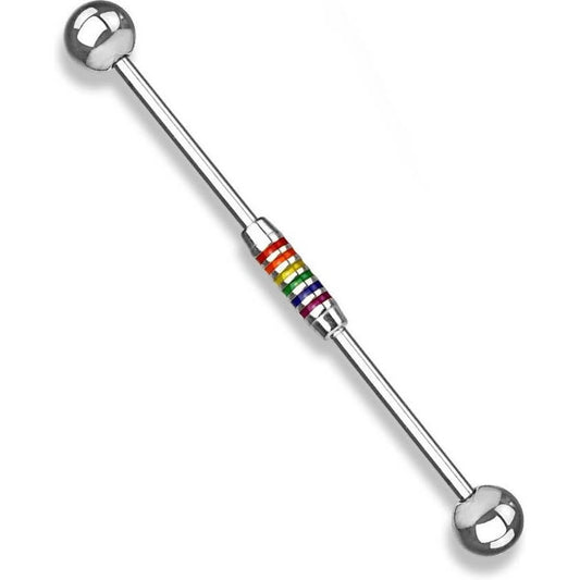 Barbell Industrial Rayas Arco Iris