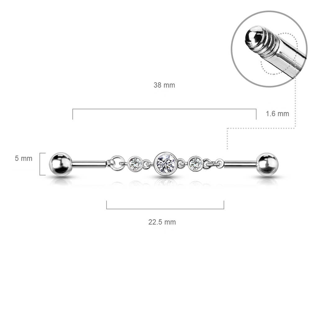 Industrial Barbell 3 Round Zirconia