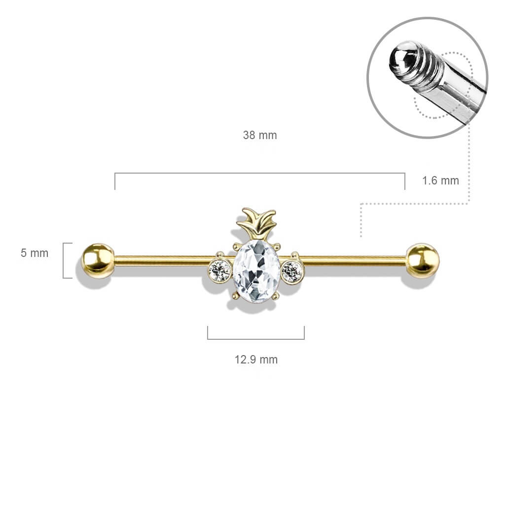 Industrial Barbell Pineapple Zirconia