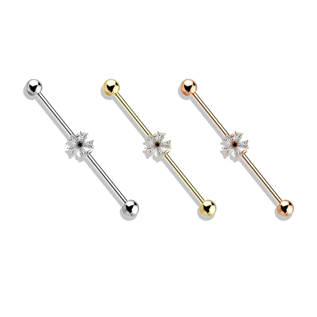 Industrial Barbell Flower Zirconia