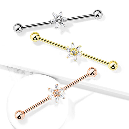 Industrial Barbell Flower Zirconia