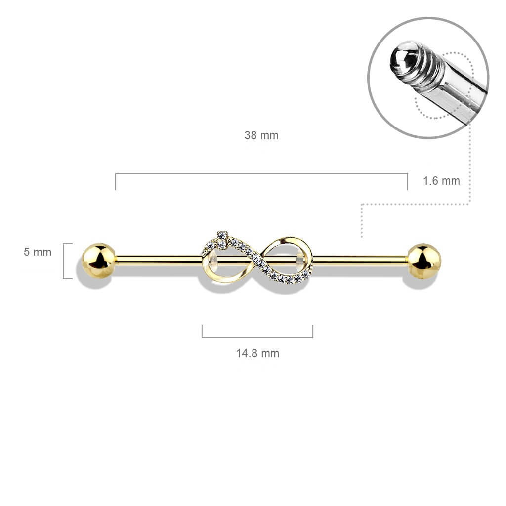 Industrial Barbell Unendlichkeitszeichen Zirkonia